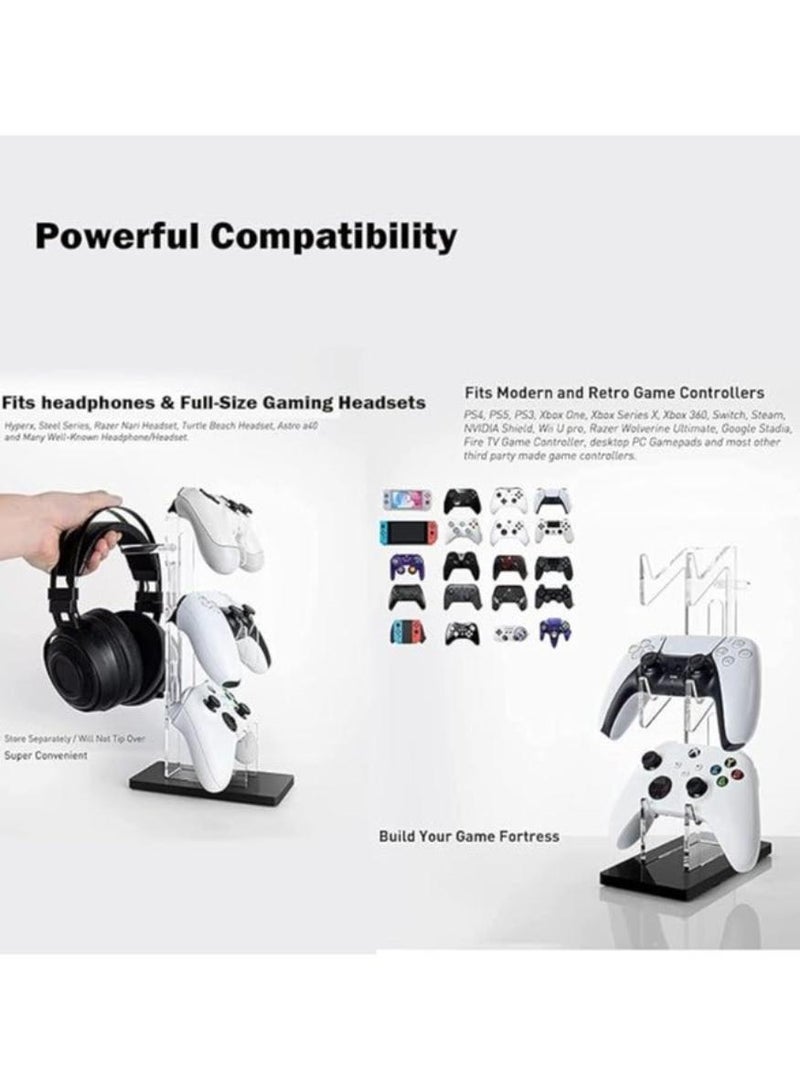 Xkimos 3 Layer Acrylic Universal Game Controller Stand, PS5 Xbox ONE Switch Controller Stand, Gaming Accessory, Non-Slip Stable Acrylic Transparent Headset Holder - Image 5